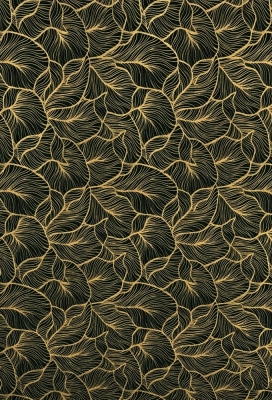 Kadopapier Leafs Zwart Goud 80gram 30cm x 200meter