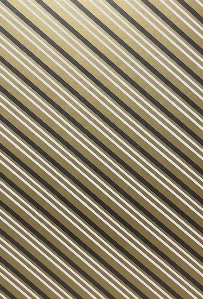 Kadopapier Partystripe Zwart Goud 80gram 30cm x 200meter