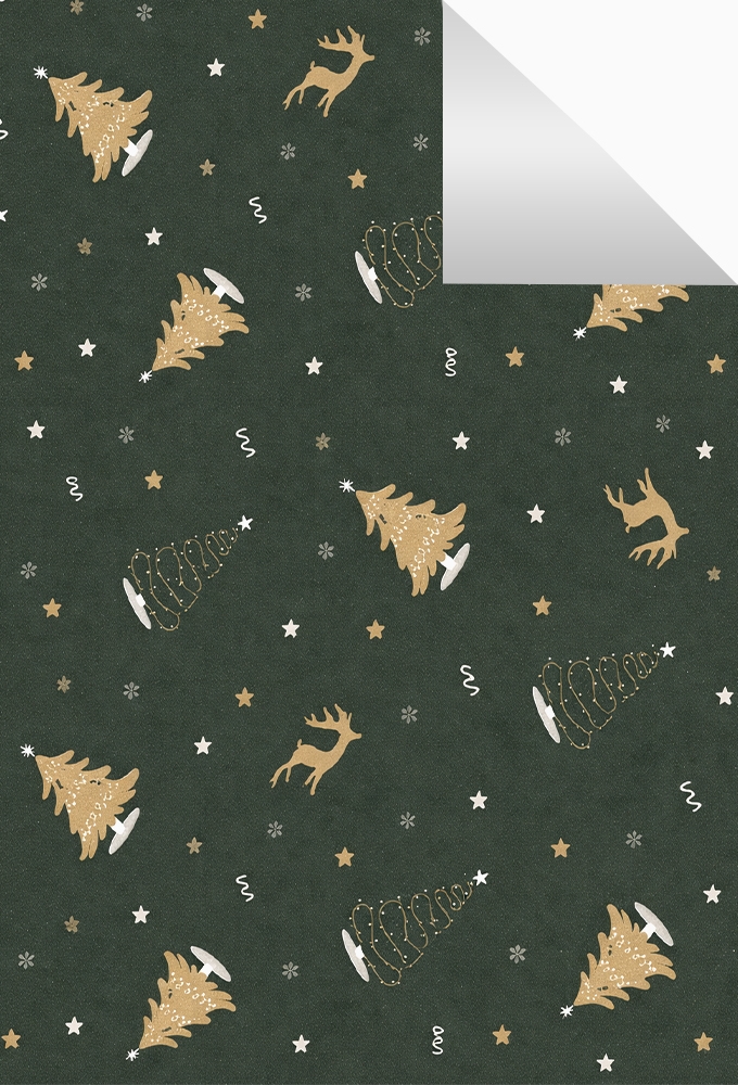 Kerstpapier Dubbelzijdig Wonderful Time 50cm x 200meter