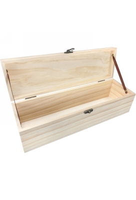 Wijnkist 1 Fles Scharnierkistje 33.5x9.5x10.1cm 1stuks