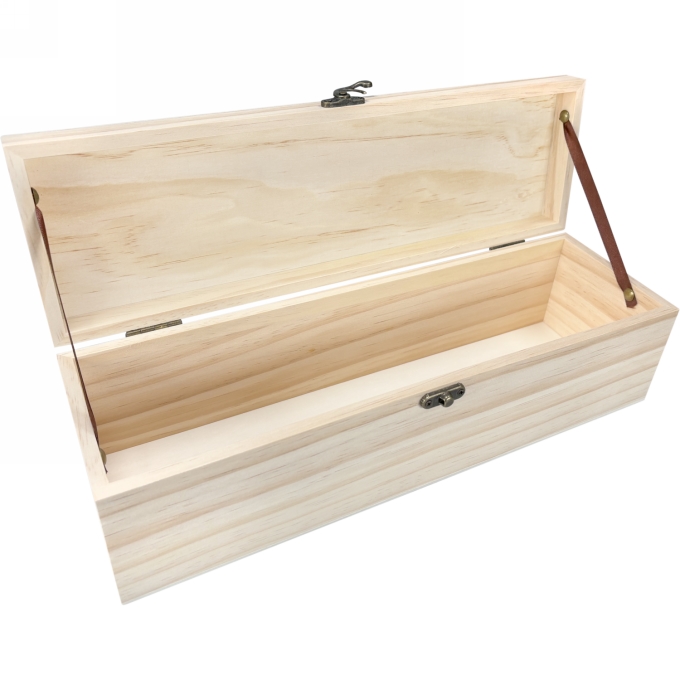 Wijnkist 1 Fles Scharnierkistje 33.5x9.5x10.1cm 1stuks