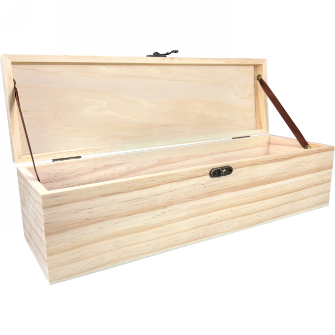 Wijnkist 1 Fles Scharnierkistje 33.5x9.5x10.1cm 1stuks