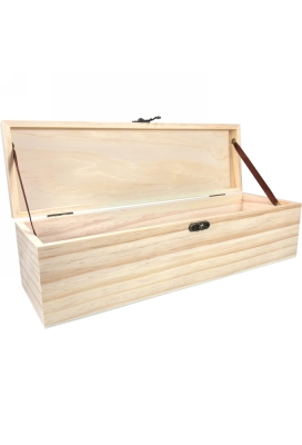 Wijnkist 1 Fles Scharnierkistje 33.5x9.5x10.1cm 1stuks