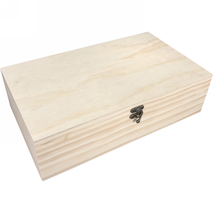 Wijnkist 2 Fles Scharnierkistje 34x18.2x10.1cm 1stuks