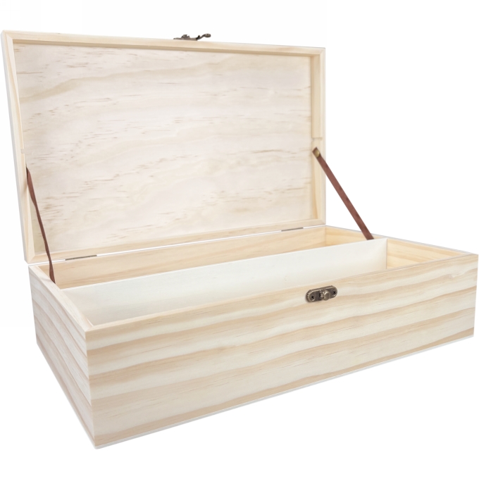 Wijnkist 2 Fles Scharnierkistje 34x18.2x10.1cm 1stuks