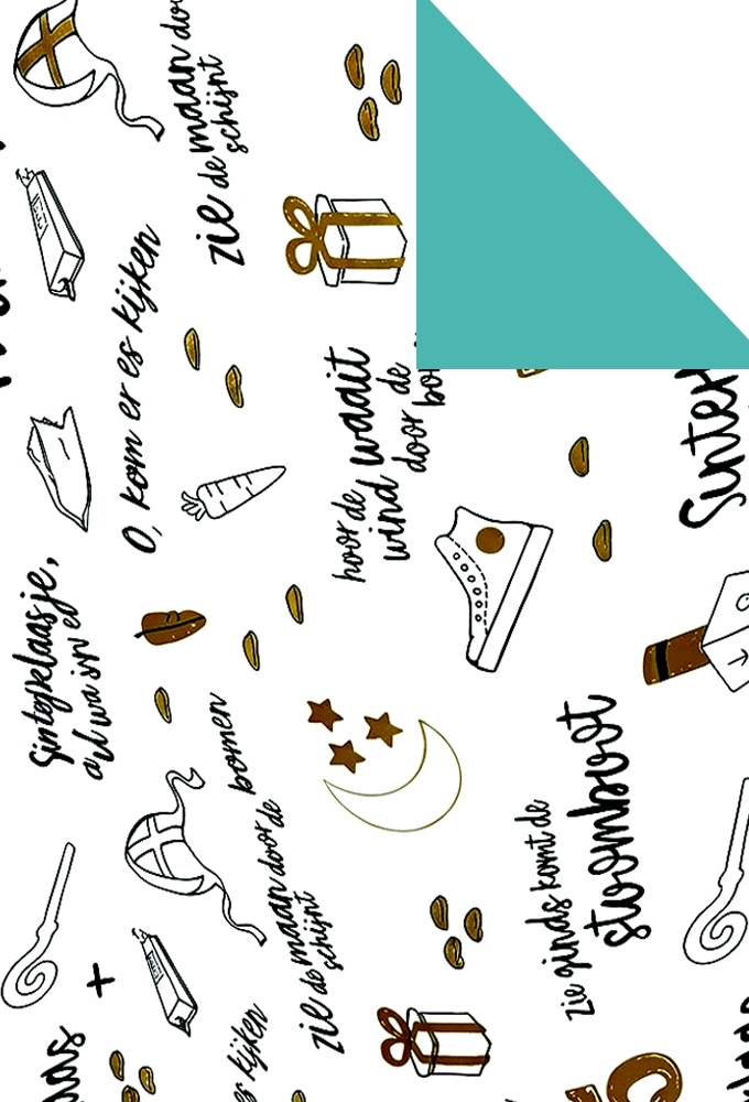 Sintpapier Gecoat Dubbelzijdig 5 December 50cm x 200m 80gr 