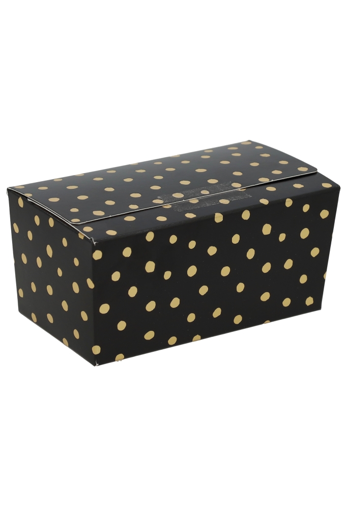 Bonbondoosjes Tumby Zwart Dots Goud 250gr 11.3x6.2x5.5cm 50st OP IS OP