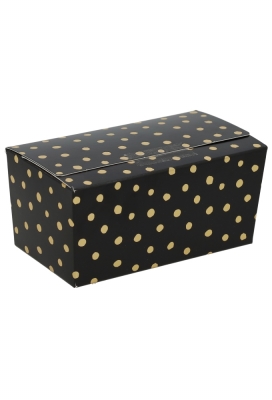 Bonbondoosjes Tumby Zwart Dots Goud 250gr 11.3x6.2x5.5cm 50st OP IS OP