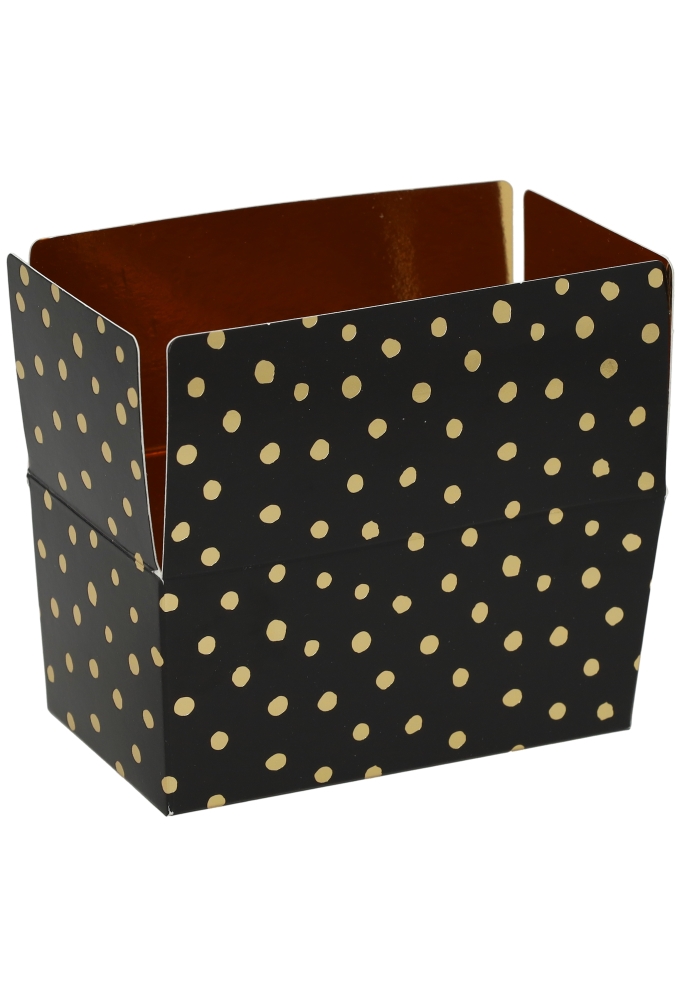 Bonbondoosjes Tumby Zwart Dots Goud 250gr 11.3x6.2x5.5cm 50st OP IS OP