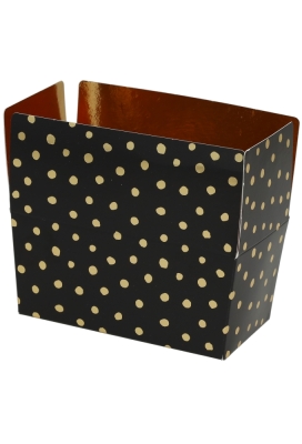 Bonbondoosjes Tumby Zwart Dots Goud 250gr 11.3x6.2x5.5cm 50st OP IS OP