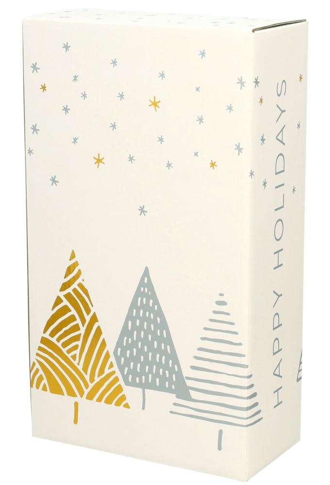 Wijndoos Happy Holiday 19x9.5x33cm 2fles 8stuks