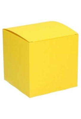 Kubus Kadodoosjes Donnas 9x9x9cm Geel 350gr 20 stuks