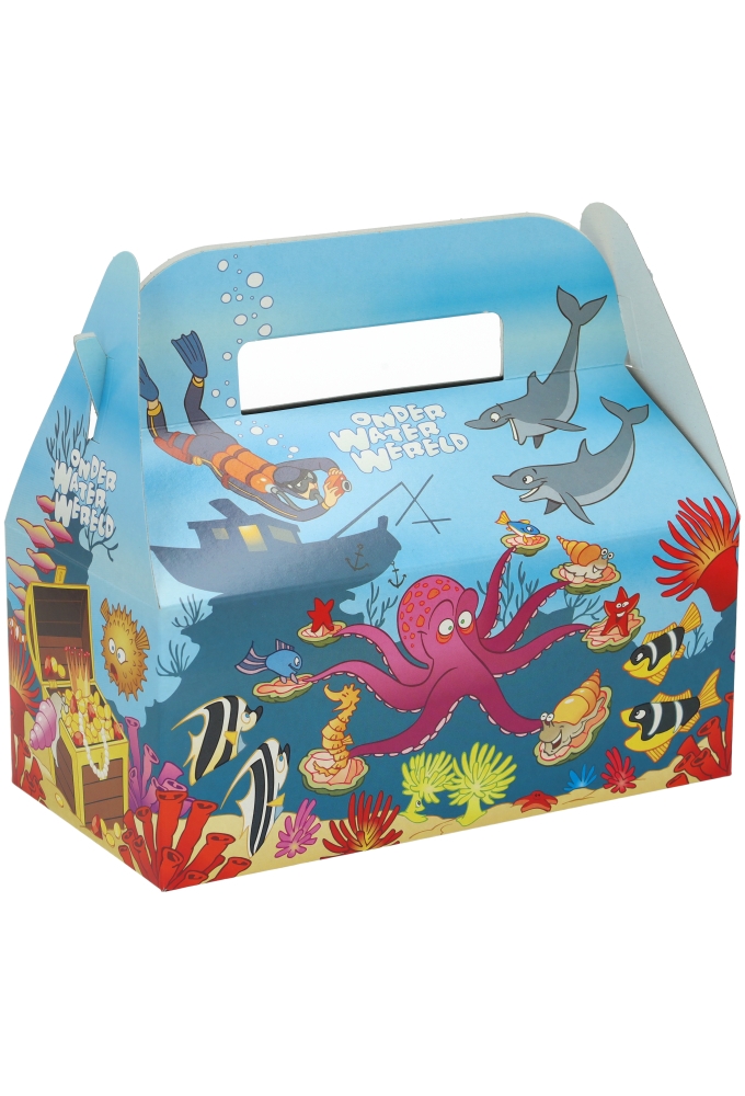 Draagdoosjes Kidsbox Onder Water Wereld 22.5x12x9.5cm 10stuks