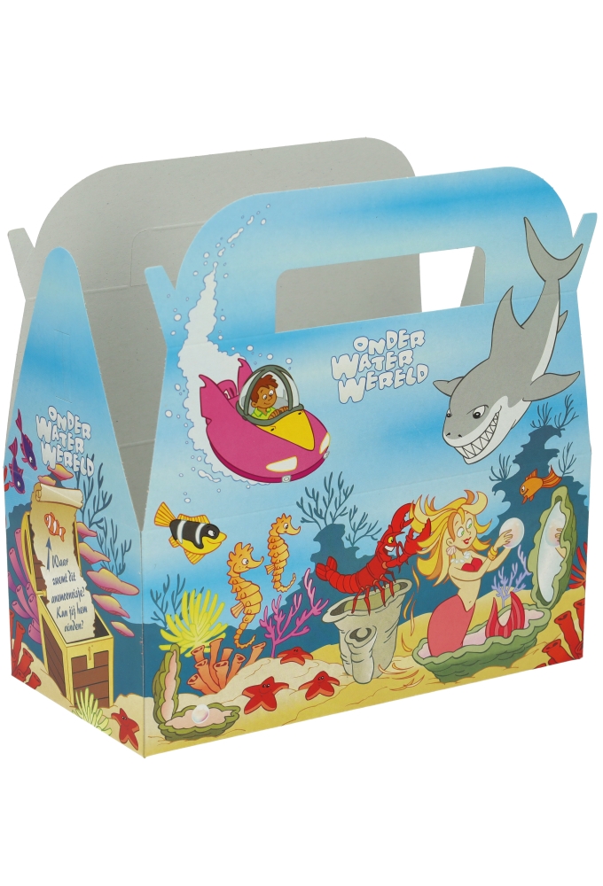 Draagdoosjes Kidsbox Onder Water Wereld 22.5x12x9.5cm 10stuks