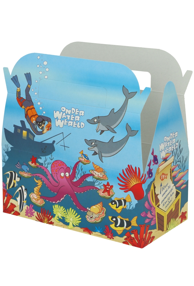 Draagdoosjes Kidsbox Onder Water Wereld 22.5x12x9.5cm 10stuks