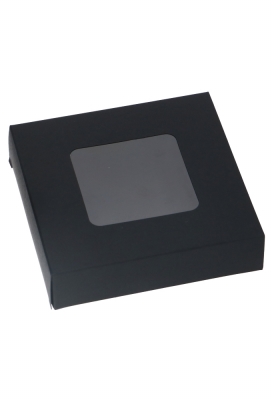 Bonbondoosjes & Schuifvenster Zwart Mat 10x10x2.7cm 4stuks