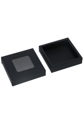 Bonbondoosjes & Schuifvenster Zwart Mat 10x10x2.7cm 4stuks