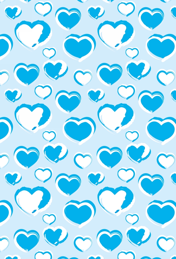 Kadopapier Blauwe Hartjes Mat 70cm x 100meter