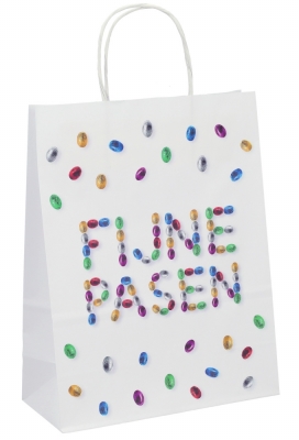 Papieren Draagtas Fijne Pasen Eitjes A4 24x11x31cm 50stuks
