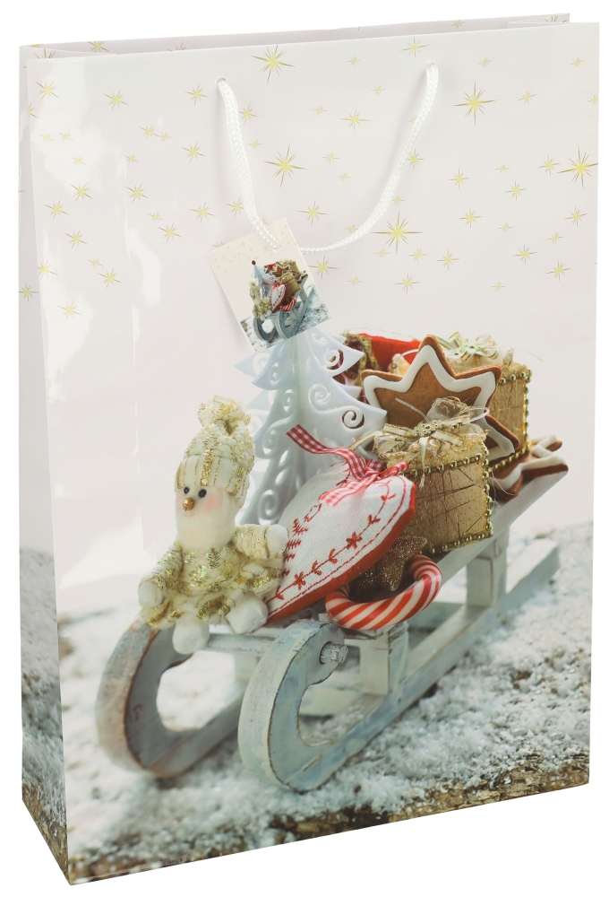 Kersttasjes Jumbo Sleetje 33x10x45.5cm 12stuks