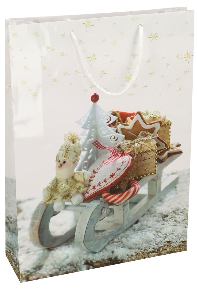 Kersttasjes Jumbo Sleetje 33x10x45.5cm 12stuks