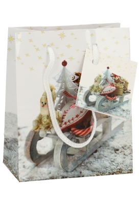 Kersttasjes Klein Sleetje 11x6.5x14.5cm 12stuks