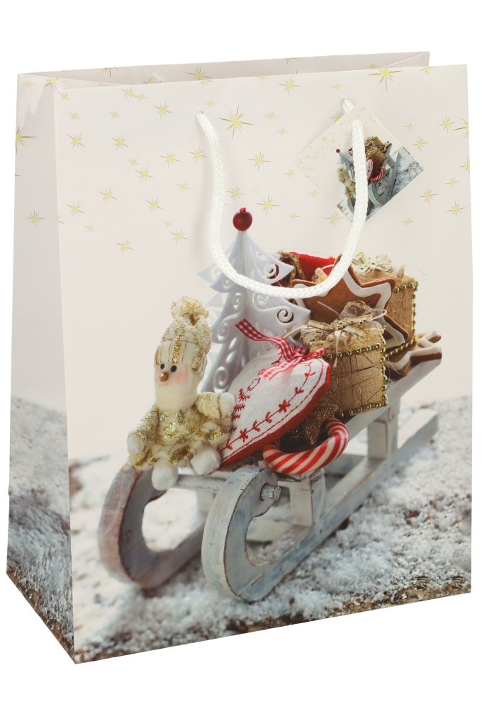 Kersttasjes Groot Sleetje 26.5x13.5x32.5cm 12stuks