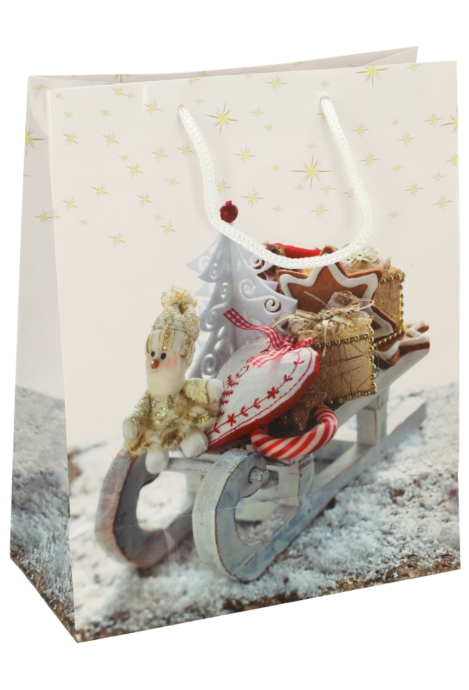 Kersttasjes Groot Sleetje 26.5x13.5x32.5cm 12stuks