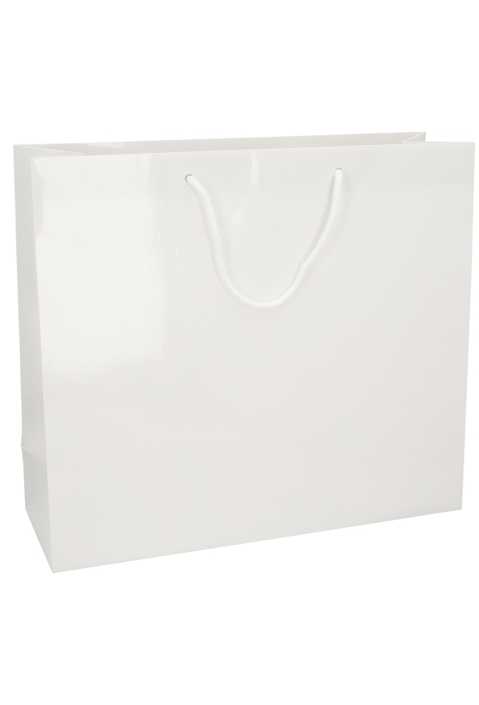 Kadotasjes Rome Uni Wit Glanzend Met Koord 41x14x36cm 10stuks