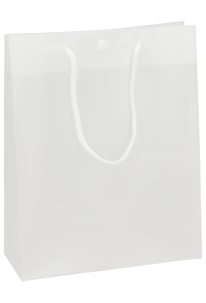 Kadotasje White Frosted Lesa & Drukknop 180my 20x8x25cm 25st OP IS OP