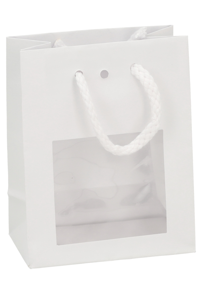 Kadotasjes Trazo Wit Mat Met PVC Venster 11.4x6.4x14.6cm 25stuks