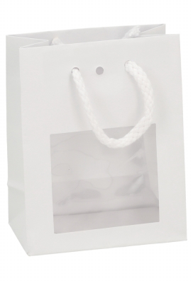 Kadotasjes Trazo Wit Mat Met PVC Venster 11.4x6.4x14.6cm 25stuks