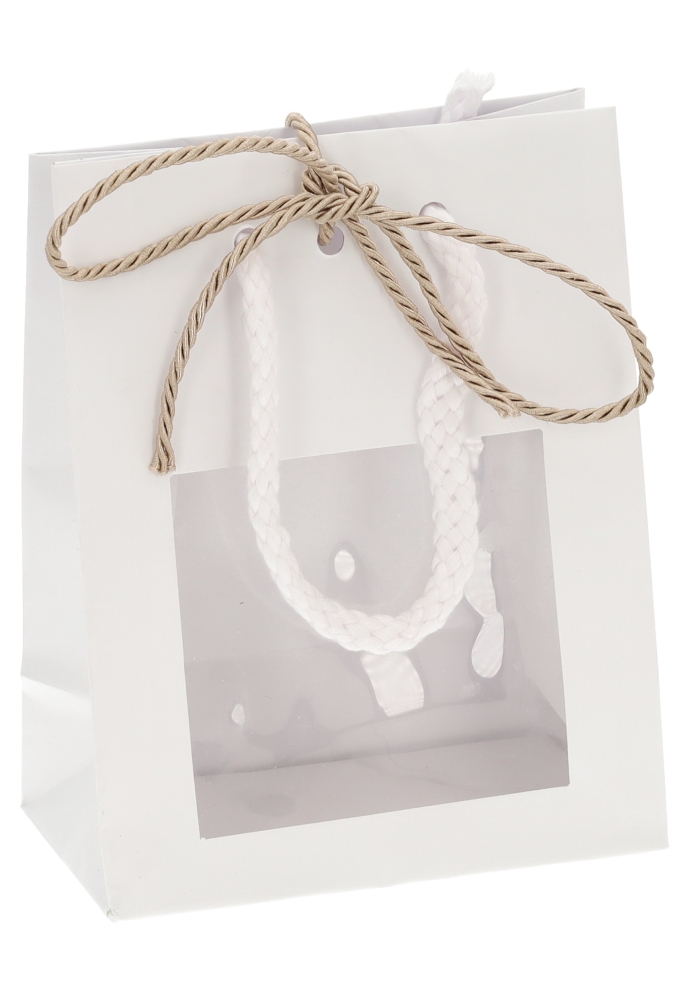 Kadotasjes Trazo Wit Mat Met PVC Venster 11.4x6.4x14.6cm 25stuks