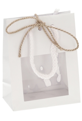 Kadotasjes Trazo Wit Mat Met PVC Venster 11.4x6.4x14.6cm 25stuks