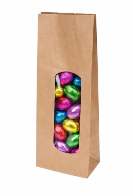 Blokbodemzakjes Kraft & Lange Venster Sealbaar 7x4x20cm 100stuks