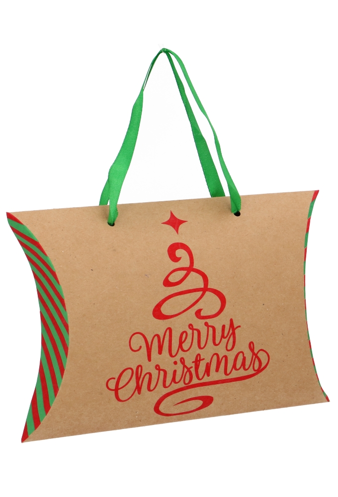 Gondeldoosjes Kraft Merry Christmas Tree 22x16.5x5.5cm 10stuks