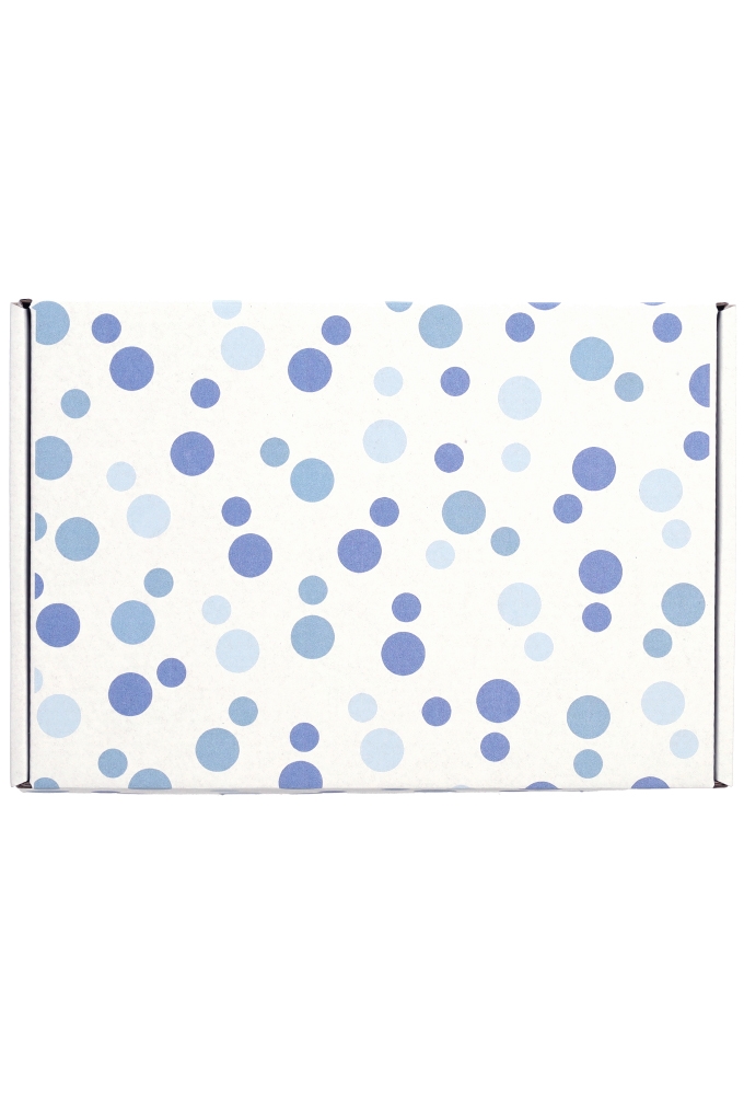 Brievenbusdoos Budget Blauwe Dots A5 22x15.5x2.8cm - vanaf 50 stuks
