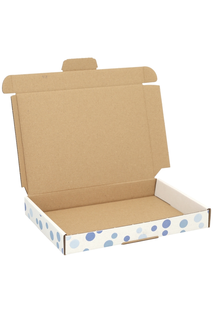 Brievenbusdoos Budget Blauwe Dots A5 22x15.5x2.8cm - vanaf 50 stuks