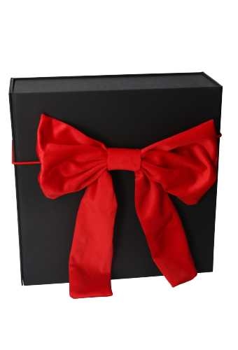 Grote Strik Fluweel Velvet Rood Met 2 Lussen 21x27cm & Elastiek 44cm