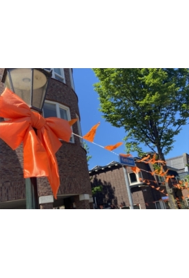 Megastrik Dubbel Oranje Lucca 77x50+40cm & Zuignap lint 25cm