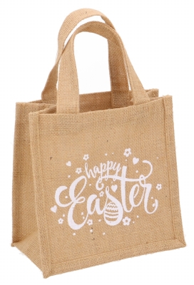 Paastasje Jute Happy Easter & Hengsels 20x10x20cm 9stuks