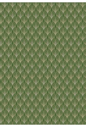 Inpakpapier Trendy Art deco groen & goud 30cm x 200meter