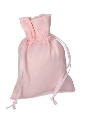 Luxe Satijn Zakjes Mat Roze Met Koord Groot 17x24cm 9stuks