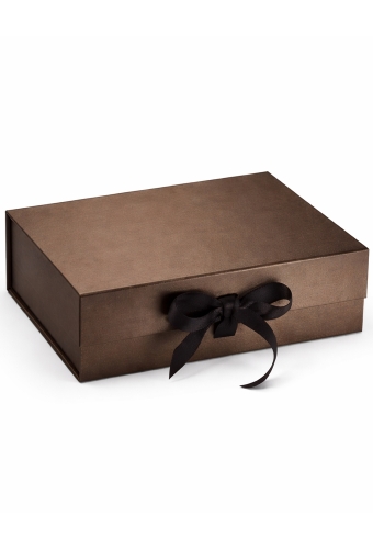 Luxueuze Magneetdozen Diamond & Satijn Brons 31.5x23.5x10.5cm 12st