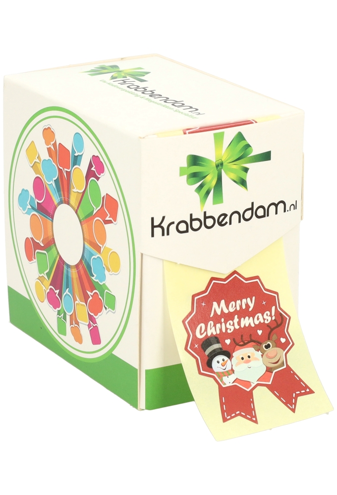 Etiketten Cadeauzegel Kerst Fijne Feestdagen Rood 4x5cm 500stuks