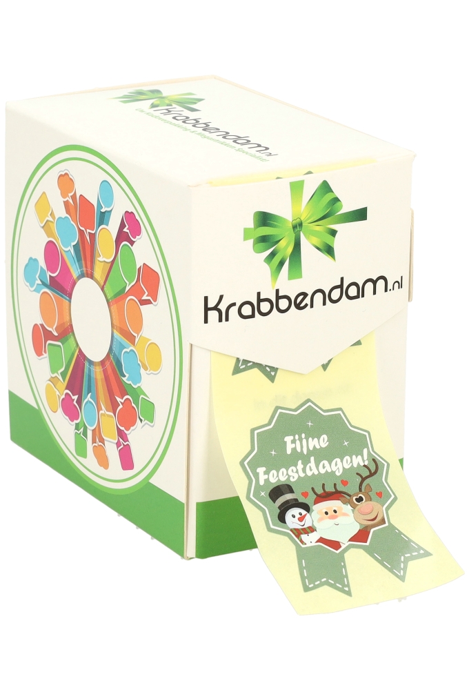 Etiketten Cadeauzegel Kerst Fijne Feestdagen Groen 4x5cm 500stuks