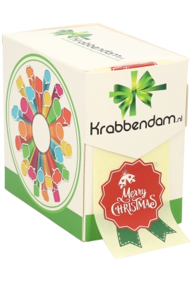 Etiketten Cadeauzegel Kerst Merry Christmas 4x5cm 500stuks