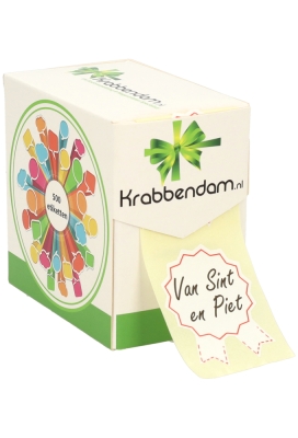 Etiketten Sint Cadeauzegel Van Sint en Piet 4x5cm 500stuks OP IS OP