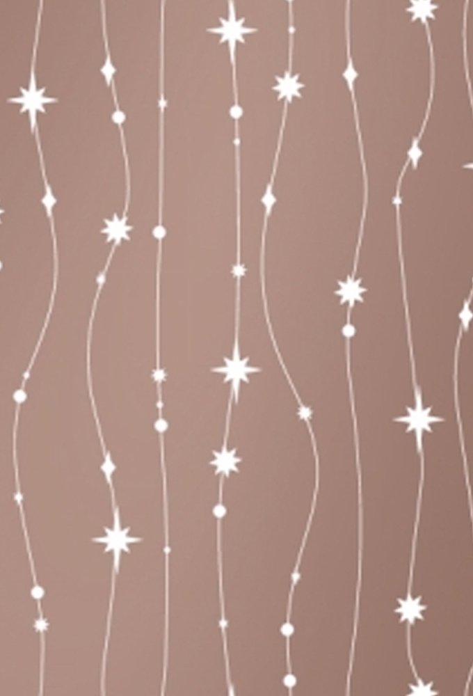 Kerstpapier stars are falling Rose goud 30cm x 200meter