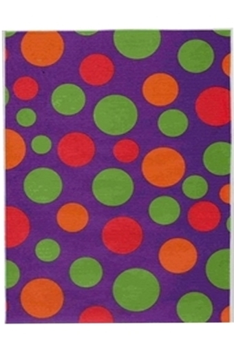 Kadopapier Wit Gestreept Kraftpapier Dots Purple 300mx30cm